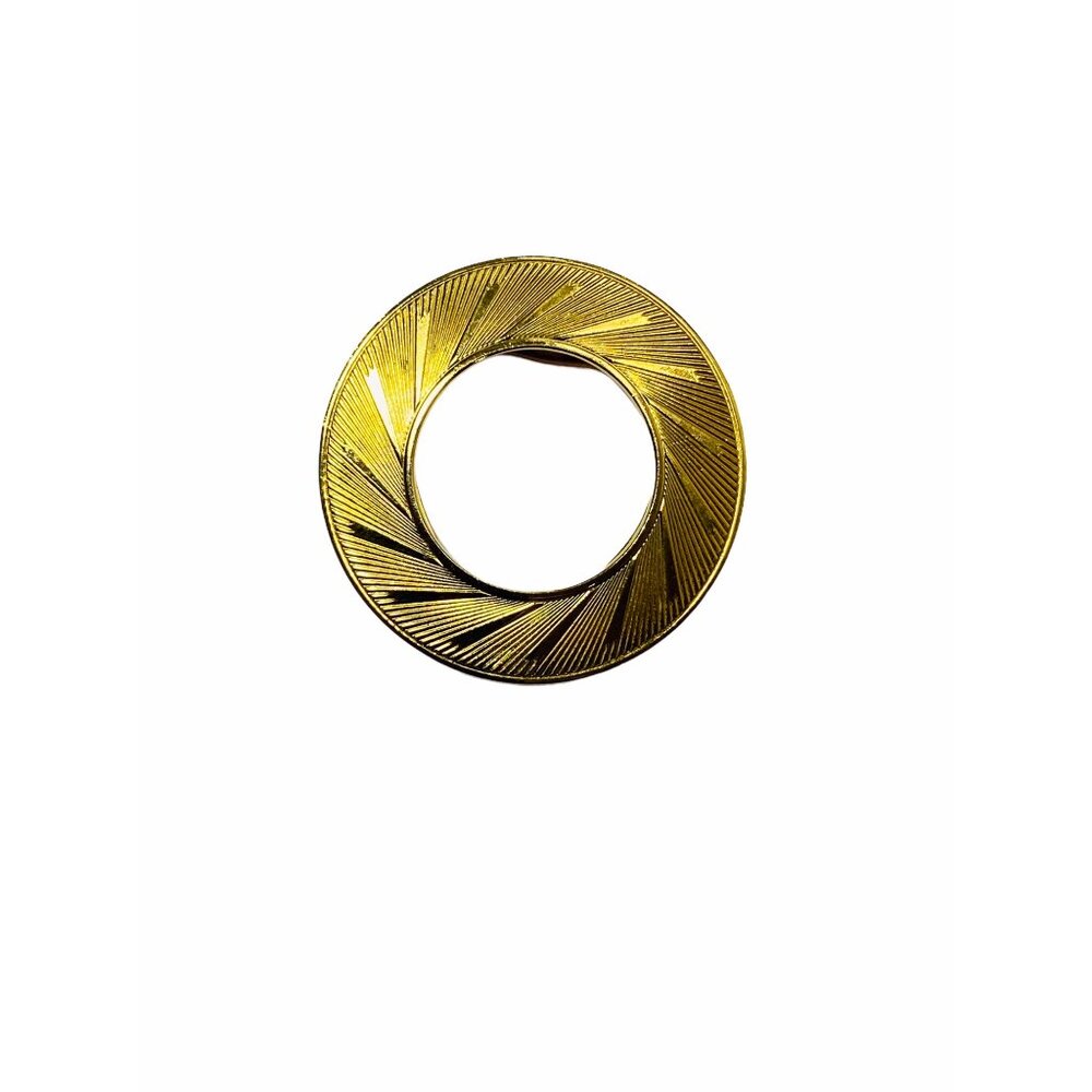 Custom Made Lieba USA Gold-Tone Scarf Ring Upcycled W/ Luxury Bag Canvas Accent - Picture 8 of 11